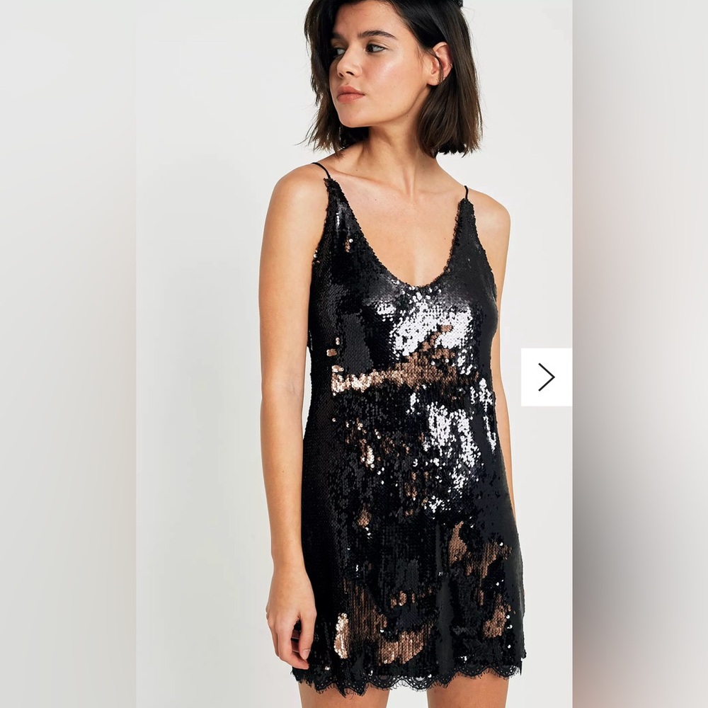 Free People Seeing Double Sequin Slip Dress XS
